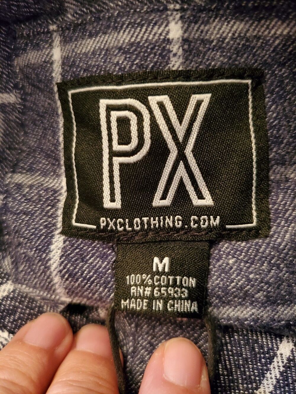 Mens PX Blue Long Sleeve Button Down Shirt Plaid NWT Medium - Picture 8 of 16
